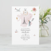 Invitation Monogramme de mariage de destination aquarelle Par (Debout devant)