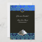 INVITATION MONOGRAMME DE MARIAGE DE LA PLAGE DE DAMASK AQUAMA (Dos)