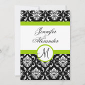 Invitation Monogramme de mariage devant l'invitation vert dam (Devant)