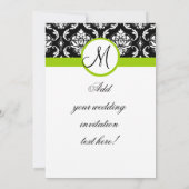Invitation Monogramme de mariage devant l'invitation vert dam (Dos)