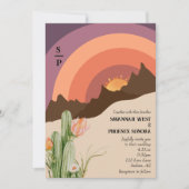 Invitation Monogramme de mariage du coucher du soleil du dése (Devant)