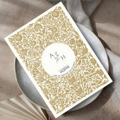Invitation Monogramme de mariage élégant bordé d'or