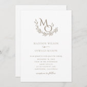 Invitation Monogramme de mariage élégant classique  (Devant / Derrière)