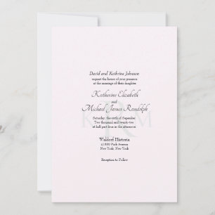 Invitation Monogramme de mariage formel Parents de la mariée