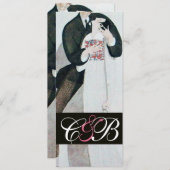 INVITATION MONOGRAMME DE MARIAGE ROMANTIQUE ET DE GROUPE (Devant / Derrière)