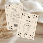 Invitation Monogramme de mariage tout-en-un fer à cheval bohè