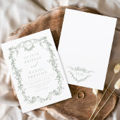 Invitation Monogramme de Mariage végétal de Sage victorien