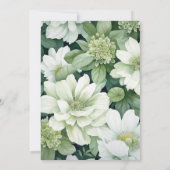 Invitation Monogramme de Mariage végétal vert et blanc Sage (Dos)