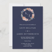 Invitation Monogramme de marine et de pêche Mariage de couron (Devant)