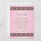 Invitation monogramme de Mocha et de Flore rose (Dos)