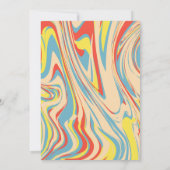 Invitation Monogramme de Motif Abstrait rétro Orange (Dos)