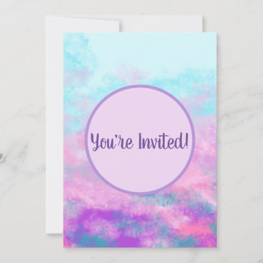 Invitation Monogramme de nuages roses mignons (Devant)