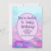 Invitation Monogramme de nuages roses mignons (Dos)