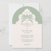 Invitation Monogramme de palmier de Boho décoratif tropical o (Devant)