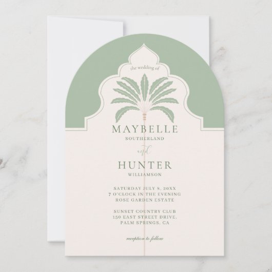 Invitation Monogramme de palmier de Boho décoratif tropical o (Devant)