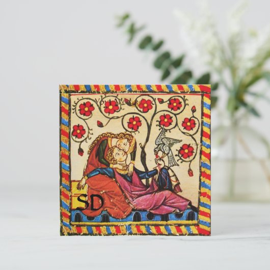 INVITATION MONOGRAMME DE PARCHEMENT MARIAGE AMOUR ÉTERNEL (Debout devant)