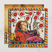 INVITATION MONOGRAMME DE PARCHEMENT MARIAGE AMOUR ÉTERNEL (Devant / Derrière)