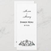 Invitation Monogramme de Peacocks vintages (Devant / Derrière)