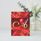 Invitation MONOGRAMME DE PHOTON FOU rouge noir rose (Debout devant)