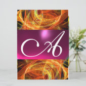 Invitation MONOGRAMME DE PHOTON FROID rose noir (Debout devant)