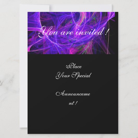 Invitation MONOGRAMME DE PHOTON FROID violet noir (Dos)