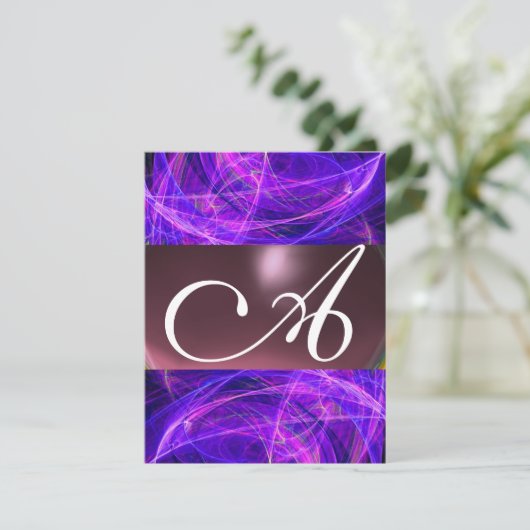 Invitation MONOGRAMME DE PHOTON FROID violet noir (Debout devant)