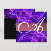 Invitation MONOGRAMME DE PHOTON FROID violet noir (Devant / Derrière)