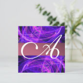 Invitation MONOGRAMME DE PHOTON FROID violet noir (Debout devant)