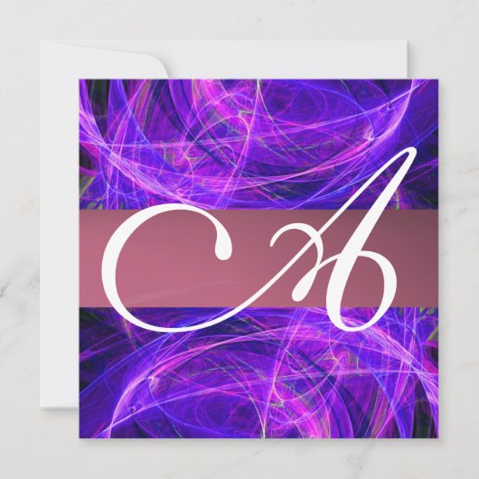 Invitation MONOGRAMME DE PHOTON FROID violet noir (Devant)