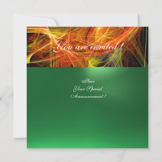 Invitation MONOGRAMME DE PHOTON jaune émeraude vert (Dos)