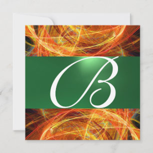 Invitation MONOGRAMME DE PHOTON jaune émeraude vert