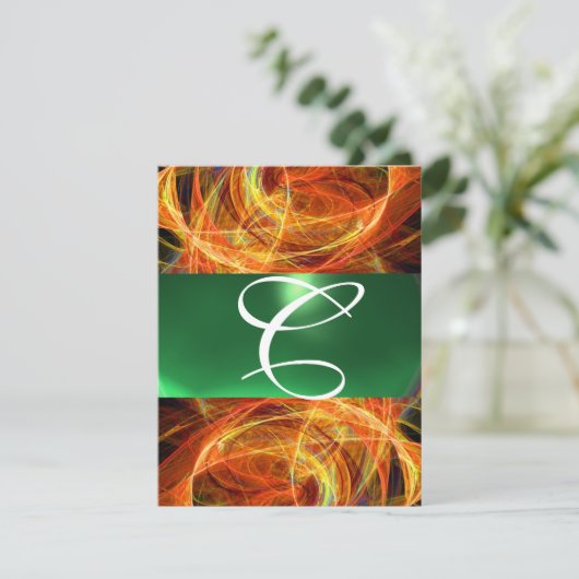 Invitation MONOGRAMME DE PHOTON jaune émeraude vert (Debout devant)