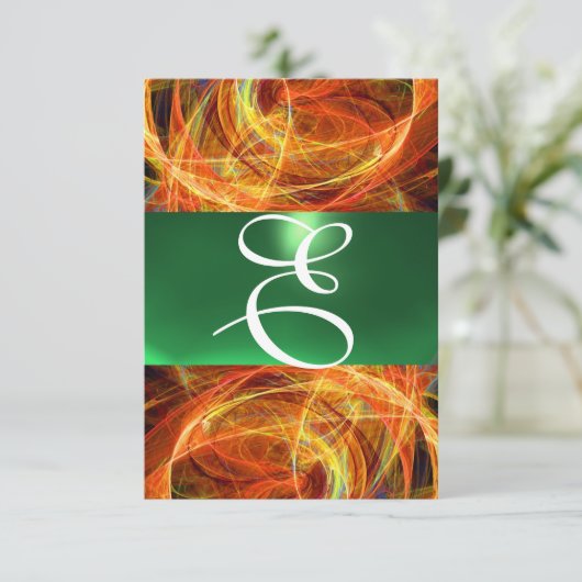 Invitation MONOGRAMME DE PHOTON jaune émeraude vert (Debout devant)