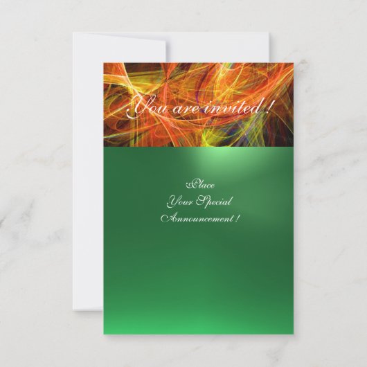 Invitation MONOGRAMME DE PHOTON jaune émeraude vert (Dos)