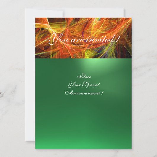 Invitation MONOGRAMME DE PHOTON jaune émeraude vert (Dos)