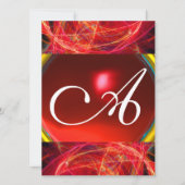 Invitation MONOGRAMME DE PHOTON ROUGE noir rose (Devant)