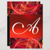 Invitation MONOGRAMME DE PHOTON ROUGE noir rose (Devant / Derrière)