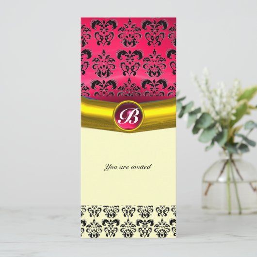INVITATION MONOGRAMME DE PIERRE DE DAMASK GEM (Debout devant)