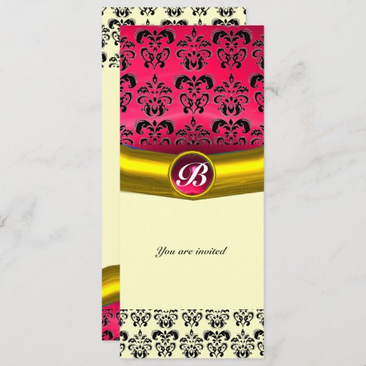 INVITATION MONOGRAMME DE PIERRE DE DAMASK GEM (Devant / Derrière)