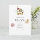 Invitation Monogramme de pique-nique BBQ Reunion Familiale (Debout devant)