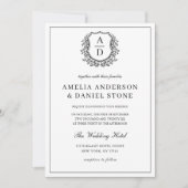 Invitation Monogramme de poitrine formelle Mariage élégant (Devant)