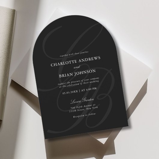 Invitation Monogramme de police de script minimaliste | Maria