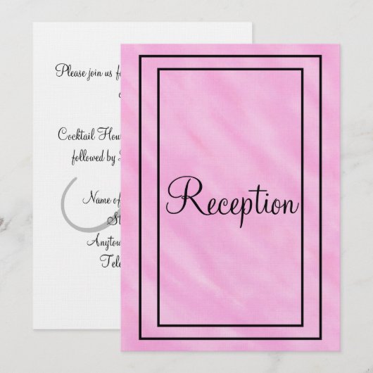 Invitation Monogramme de réception à l'aquarelle rose géométr (Devant / Derrière)