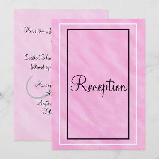 Invitation Monogramme de réception à l'aquarelle rose géométr (Devant / Derrière)