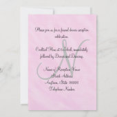 Invitation Monogramme de réception à l'aquarelle rose géométr (Dos)