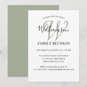 Invitation Monogramme de réunion de famille simple