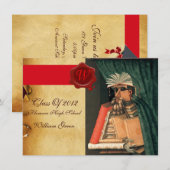 INVITATION MONOGRAMME DE SCEAU DE CIRE DE PARCHEMENT DE DIPLÔ (Devant / Derrière)