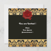 Invitation MONOGRAMME DE SCEAU EN CIRE DE DAMASK, noir et mar (Dos)