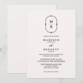 Invitation Monogramme de script dessiné à la main de fantaisi (Devant / Derrière)