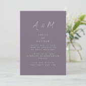 Invitation Monogramme de script minimal Boho Dusty Mariage vi (Debout devant)